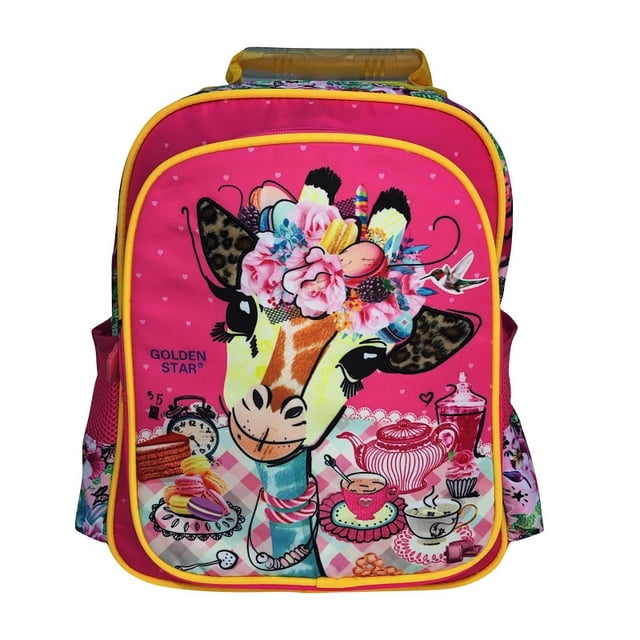 Mochila Golden Kids Preescolar DF-8190 Jirafa Color Rosa