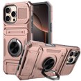 thumbnail image 2 of Elegant Choise Case with Flip Card Slot and Kickstand for iPhone 16 Pro Max/16 Pro/16 Plus/16 Heavy Duty Rugged Phone Cover, Pink, 2 of 13