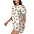 thumbnail image 2 of Rocae Watermelon And Kiwi for Two Piece Sleepwear Pajamas Sets for Women Soft Short-Sleeved Pjs with Lounge Shorts 3X-Large, 2 of 9