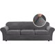 thumbnail image 1 of 4 piezas de fundas de sofá de terciopelo grueso para sofá de 3 cojines, fundas de sofá de alta elasticidad, protector de muebles, funda de sofá de lujo para perros, lavable a máquina (sofá, gris), gris, extragrande, 1 of 4