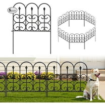 Decorative Metal Garden Fence - Black - 32x24 in - 5 pcs