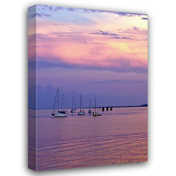 Alan Hausenflock 13x18 Gallery Wrapped Canvas Wall Art Titled - St. Augustine Harbor Sunset IV
