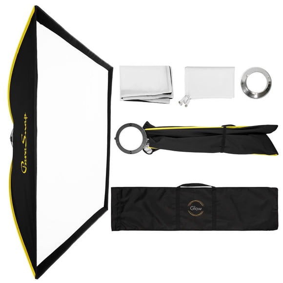 Soporte Bowens cuadrado Softbox Glow ParaSnap de fibra de ley de 40 x 40 cm