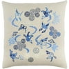 18" Butterflies in Paradise Midnight and Baby Blue Decorative Throw Pillow - Poly