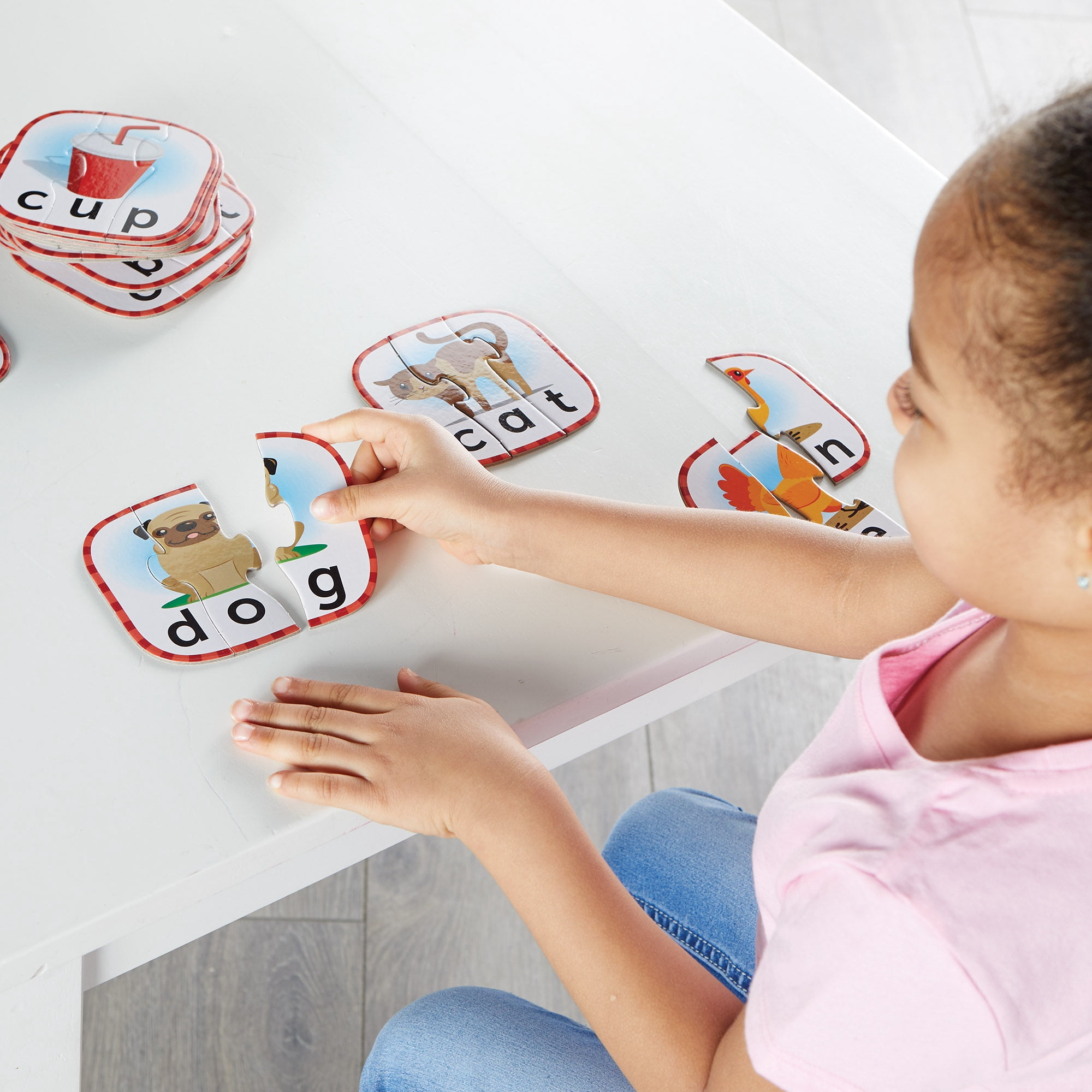 Learning Resources 3-Letter Word Puzzle Cards Kindergarten Readiness Boys Girls Age 3 and Up