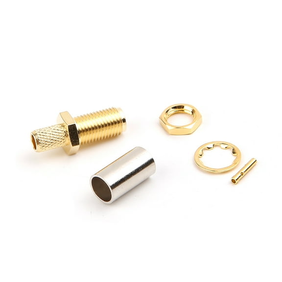 GENEMA 10pcs SMA Female Nut Bulkhead Crimp RF Connector For RG58 RG142 LMR195 RG400