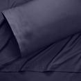 thumbnail image 4 of Soft Lightweight Brushed Cotton Blend Bed Sheet Set – 4-Piece King – Navy, 4 of 11