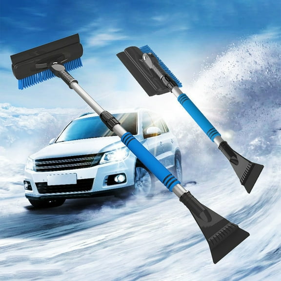 Ice Scraper and Snow Brush Multifunctional Extendable Tool for Car Windshield Removal Cleaning Essential Winter Accessory