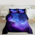 thumbnail image 2 of jejeloiu Universe Starry Night Twin Comforter Sets,Gradient Purple Blue Bedding Set For Girls Teens 2 Pieces, 2 of 8