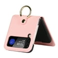 thumbnail image 3 of K-Lion Leather Slim Case for Samsung Galaxy Z Flip 4 Ultra Thin Shockproof Case with Card Slots Ring Holder Detachable Shoulder Strap Anti-Scratch Cover For Samsung Galaxy Z Flip 4,Pink, 3 of 8