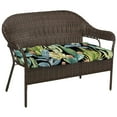 thumbnail image 4 of Jordan Manufacturing 44" x 18" Hatteras Ebony Black Floral Rectangular Tufted Contoured Outdoor Wicker Settee Bench Cushion, 4 of 13