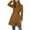 Coffee, variant on Women's Long Wool Blend Overcoat with Lapel Solid Color Knee Length Classic Winter Coat with Pockets