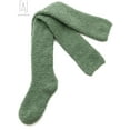 thumbnail image 3 of GustaveDesign 2 Pairs Women's Thicken Velvet Stockings, Extra Long Over High Knee Coral Fleece Socks, Fuzzy Slipper Socks for Christmas Gifts "Green", 3 of 10