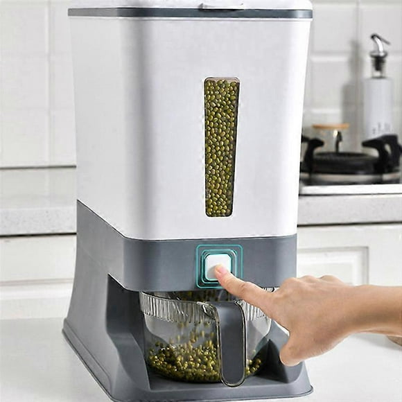 Press-Type Rice Dispenser Sealed Grain Container Storage Household Cereal Rice Box Dispenser Bucket Rice Cans 10KG-A