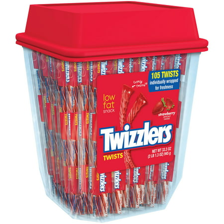 Twizzlers Strawberry Twizzlers Licorice, Individually Wrapped, 2lb Tub