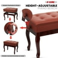 thumbnail image 3 of 5 Core Adjustable Piano Bench Thick 3.25" Solid Wood Keyboard Stool Heavy Duty Musician Chair, 3 of 11