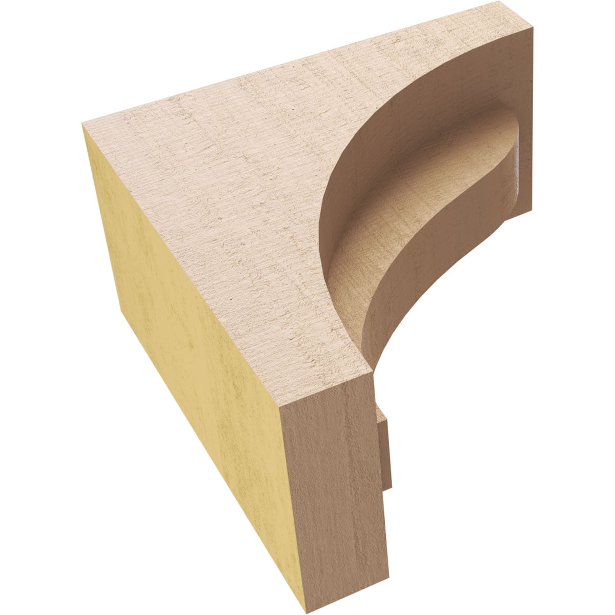 3"W x 6"D x 6"H Classic Helena Rough Cedar Woodgrain TimberThane Corbel, Primed Tan
