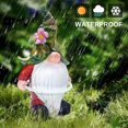 thumbnail image 2 of Estatua de gnomo de jardín solar con luces LED de resina sintética con energía solar Hula Hoop Gnome con luces LED de energía solar para jardín, patio, césped, decoración al aire libre kaili Sencillez, 2 of 5