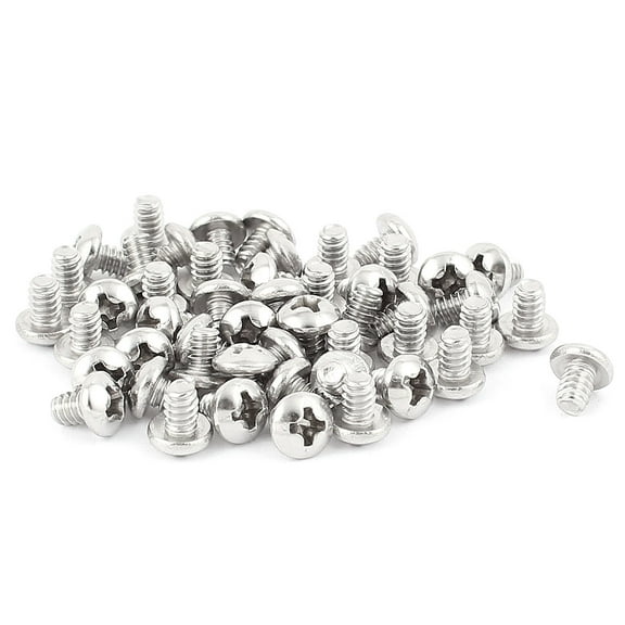 Unique Bargains 50Pcs #6-32 x 3/16" Stainless Steel Head Bolts Machine Screws