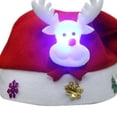 thumbnail image 4 of Toystoory Gorro de Navidad con luz LED de dibujos animados de Papá Noel que brilla intensamente para adultos gorro brillante muñeco de nieve cabeza de Kits de decoración para fiestas Alce Toystoory JJ16827-03, 4 of 4