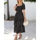 thumbnail image 4 of Vestido casual BTFBM para mujer con cuello cuadrado y manga abullonada, 4 of 9