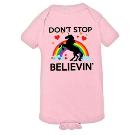 

PleaseMeTees™ Baby Dont Stop Believin In Unicorns Brony Pony HQ Jumpsuit