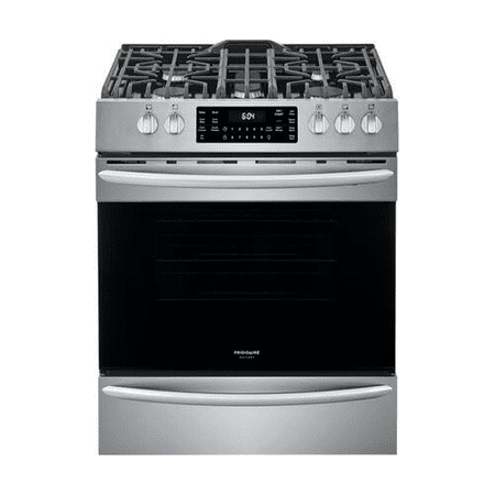 Frigidaire FGGH3047VF 30" Gallery Series Gas Range with 5 Sealed Burners griddle True Convection Oven Self Cleaning Air Fry Function in Stainless Steel
