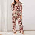 thumbnail image 2 of KLL Dragons1 Print Women's Long Sleeve Pajamas with Pants Sleepwear Loungewear 2 Set-X-Large, 2 of 7