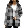 thumbnail image 7 of KIHOUT Women's Color Block Fleece Jacket - Fun Button Front Coat with Pockets for Casual Everyday Style, 7 of 7