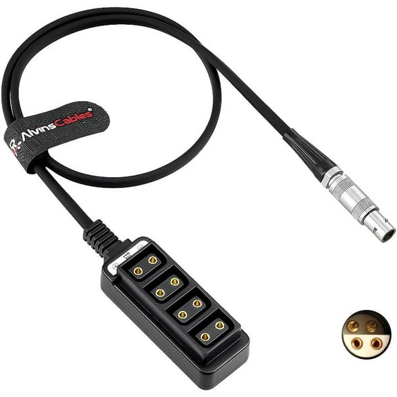 Alvin’s Cables 0S 4 Pin to 4 Port D-tap Female Power Splitter Cable for ARRI Trinity Focus Power Out 60cm| 2ft