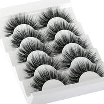 Visland 5 Pairs False Eyelashes Natural Long Fluffy Handmade Eyelashes Reusable 3D Makeup Lashes Pack Extensions