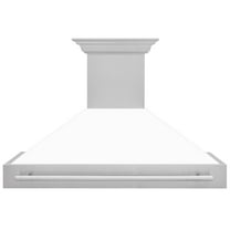 ZLINE 48" Fingerprint Resistant Stainless Steel Range Hood with White Matte Shell (8654SNX-WM48)