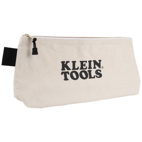 Klein Tools Zipper Bag, Extra-Long Canvas Tool Pouch, 16 Inch, Natural