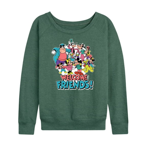 Mickey & Friends - Welcome Friends - Women's Lightweight French Terry Long Sleeve Shirt