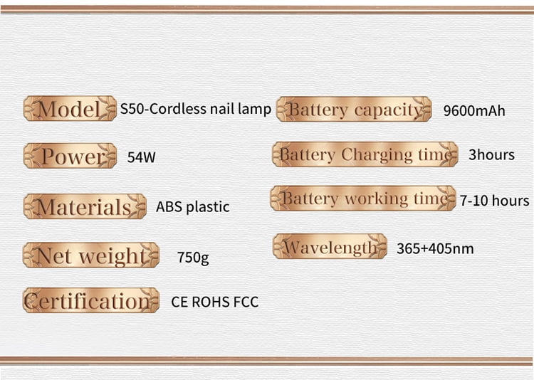 Street Vendor Essential S50 Nail Lamp Rechargeable Wireless Lithium Battery UV Lamp Nail Polish Gel UV Night Market Curing Lamp