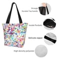 thumbnail image 4 of Bingfone Colorful Watercolor Dots Women Shoulder Tote Bags Casual Bag Ladies Shopping Handbag, 4 of 7