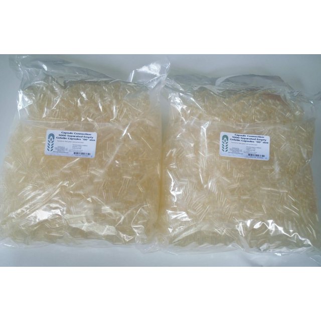 Capsule Connection Cápsulas de gelatina vacías separadas, tamaño 00 (1000) Bolsa resellable