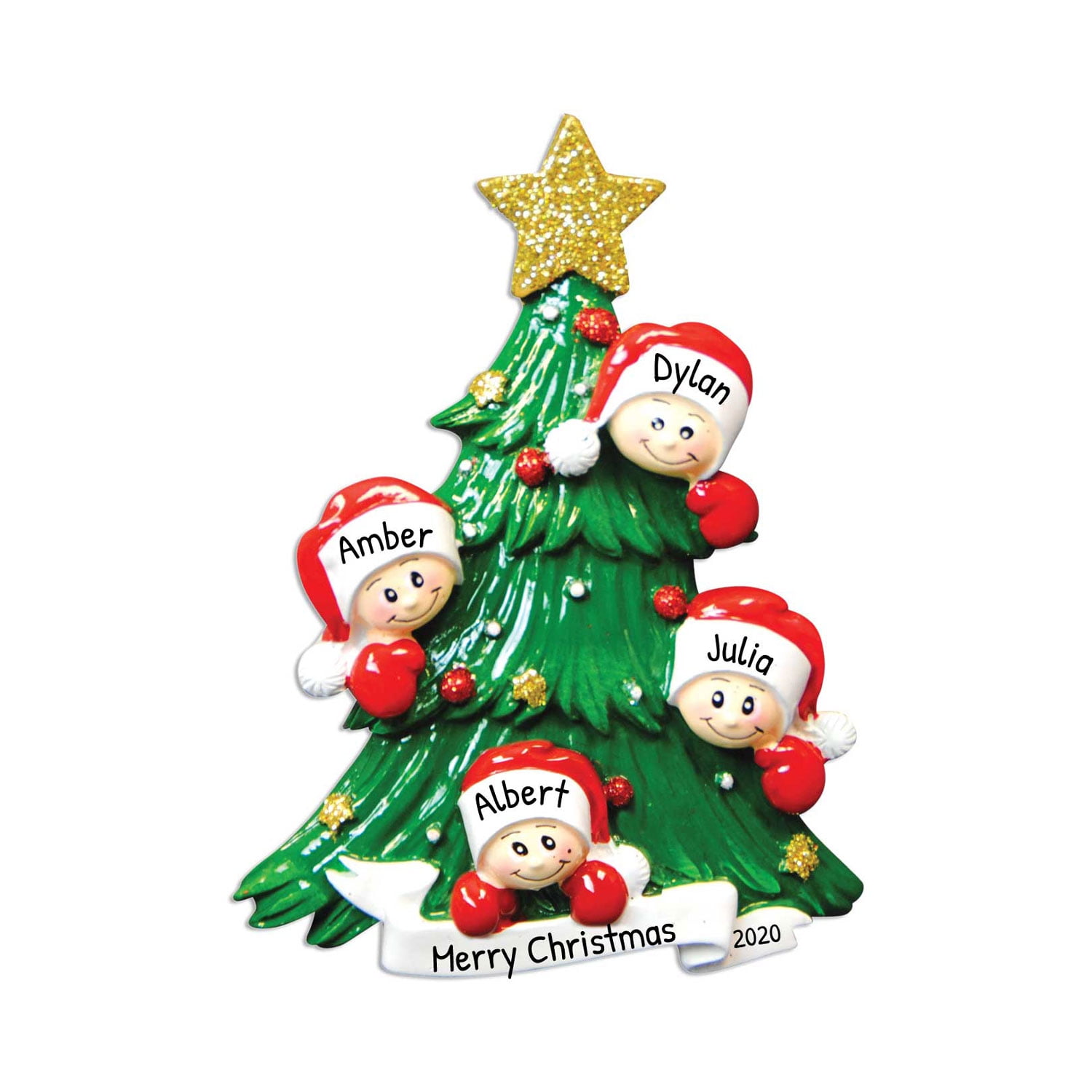 Personalized Family Ornament 2022 Family of Four Christmas Ornaments