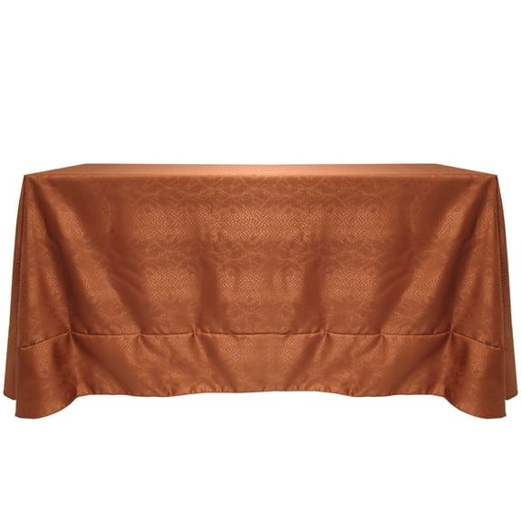 Ultimate Textile (2 Pack) Damask Kenya 120 x 120-Inch Square Tablecloth - Home Dining Collection - Snakeskin Jacquard Design, Sienna Burnt Orange