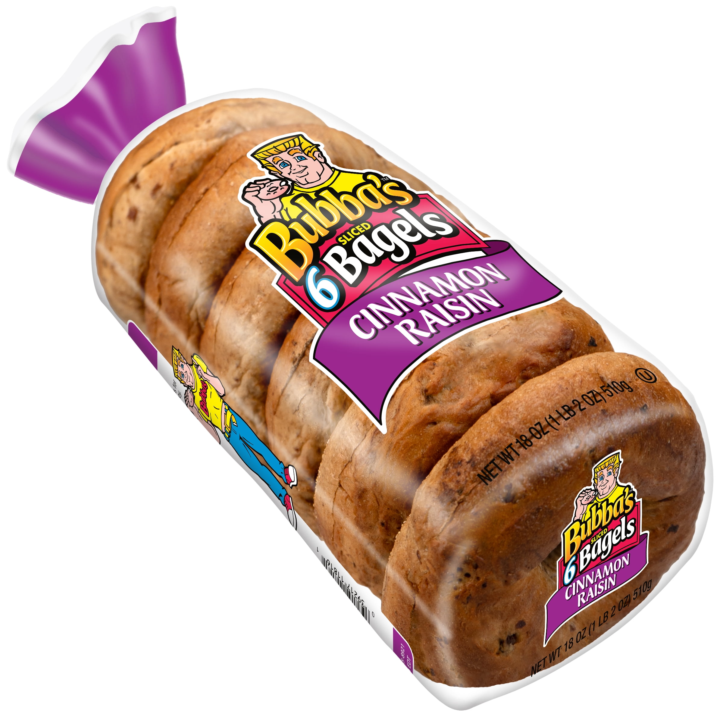 Bubba's Cinnamon Raisin Bagel, 18 Oz, 6 Count