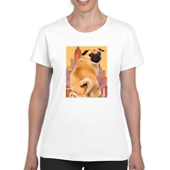 Image Conscious Funny Pug T-Shirt Womens -Porter Hastings Designs, Female Small