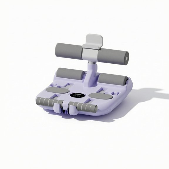 Luwecf Compact Floor Sit-up Bar with Padded Rollers Portable Fitness Equipment for Home Purple Basic