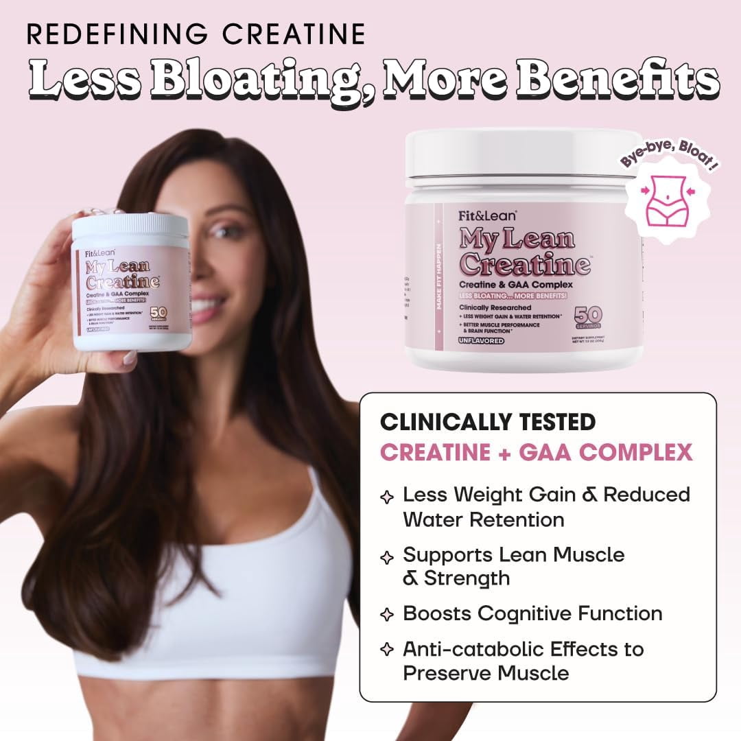 Fit & Lean Creatine Powder For Women, Unflavored, 30 Servings, 7.2 oz
