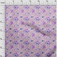 thumbnail image 2 of oneOone Silk Tabby Fabric Watercolor Leaves & Flower Floral Print Sewing Fabric BTY 42 Inch Wide, 2 of 4