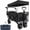 Black, variant on 140L Collapsible Wagon, Foldable Wagon Cart with Removable Canopy, All-Terrain Wheels with Brake, Cooler Bag, for Camping Beach Shopping