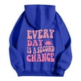thumbnail image 4 of Tiweut Womens' Leisure Hoodies Hoodies Letter Printed Long Sleeve Hooded Loose Fit Sweatshirt Blouses Blue,L, 4 of 4