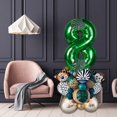 thumbnail image 2 of Globos de animales de safari en la jungla, 28 unidades, hojas decorativas, globos con números de 32 pulgadas para suministros 8 años, 2 of 8