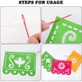 thumbnail image 6 of 2 Pack Fiesta Banner Colorful Felt Papel Picado Banner for Party Cinco de Mayo Day of the Dead Fiesta Party Decorations Supplies, 6 of 7