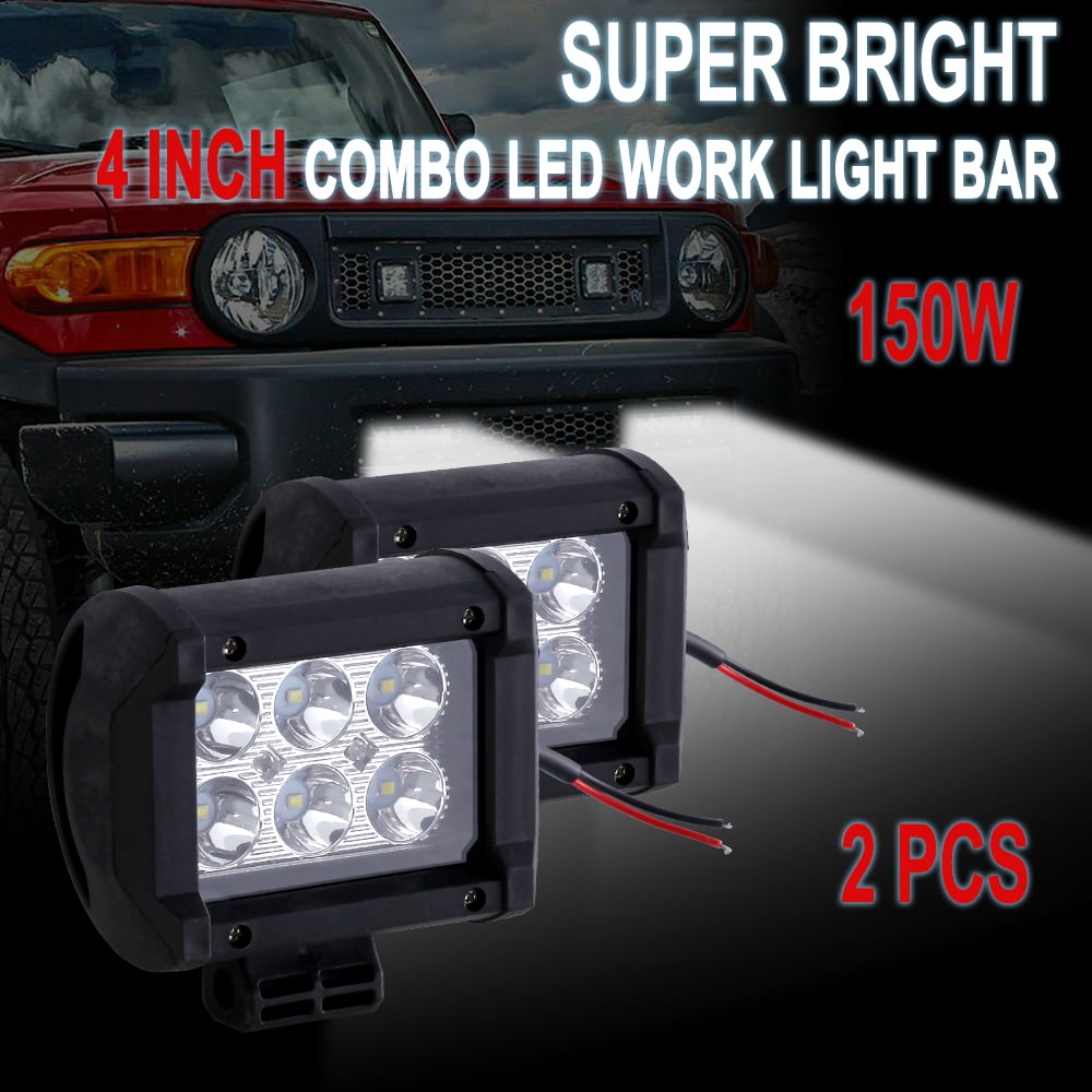 2x 4inch 72W Led Work Light Bar SPOT Cube Pods Offroad Lamp Fog SUV ATV 18W