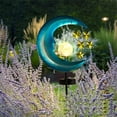thumbnail image 3 of Luces solares de estrellas y luna para exteriores - Luces solares para jardín con globo de cristal craquelado decorativo iluminación LED impermeable para paisajes caminos patios césped y terrazas., 3 of 5